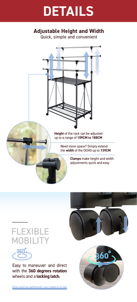 E70422 Rene Ocho Foldable Double Garment Rack