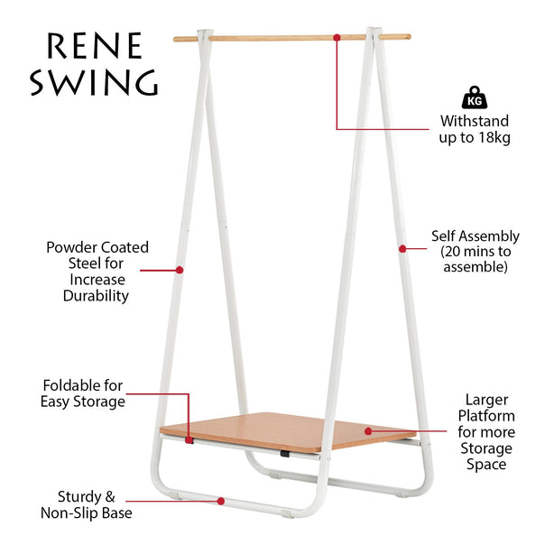 E70461 Rene Swing Clothes Storage Rack Brown