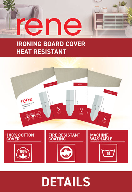 E70829 Rene Heat Resistant Iron Board Cover Classic L (120X40Cm)