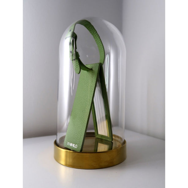 X Nihilo St Tropez Leather Luggage Tag Sage