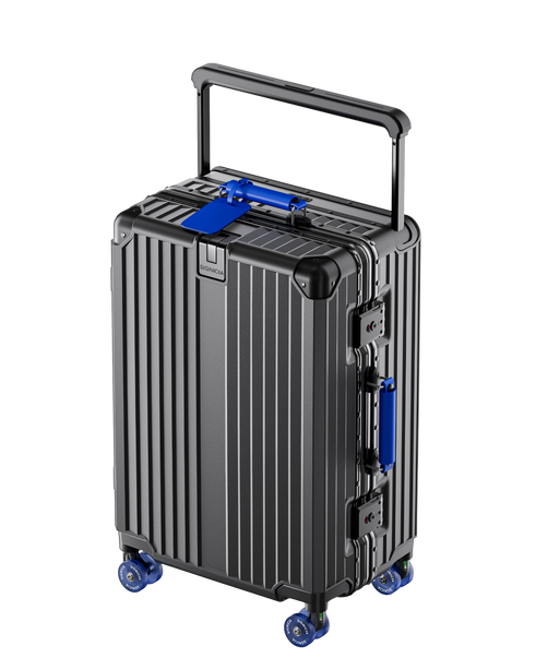 SIGNICIA Luggage Black - Klein Blue Wheels and Handles