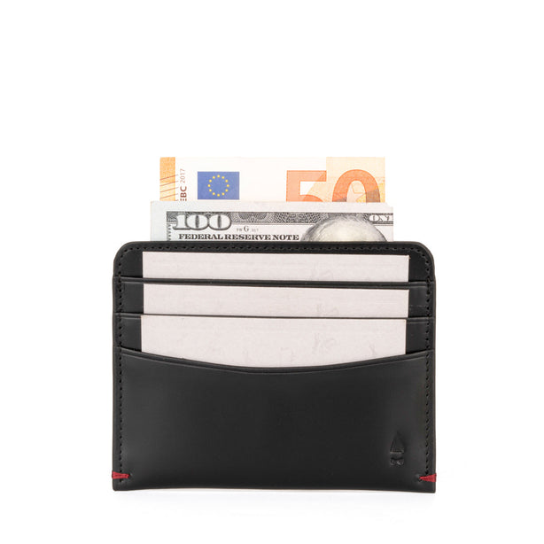 GNOME & BOW Gulliver Slim Cash Card Holder Wallet Women Men (100% Genuine USA Wax Leather / RFID Blocking)-RB