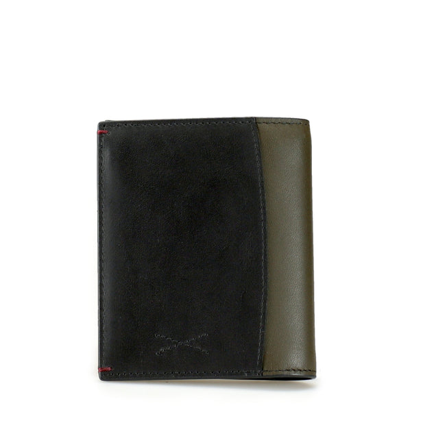 GNOME & BOW Musketeer 2-Tone Small Coin Slot Bifold Wallet Men (100% Genuine USA Leather)-RB