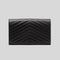 SAINT LAURENT YSL Matelasse Chain Wallet In Grain De Poudre Embossed Leather Black RS-377828BOW01