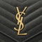 SAINT LAURENT YSL Matelasse Chain Wallet In Grain De Poudre Embossed Leather Black RS-377828BOW01