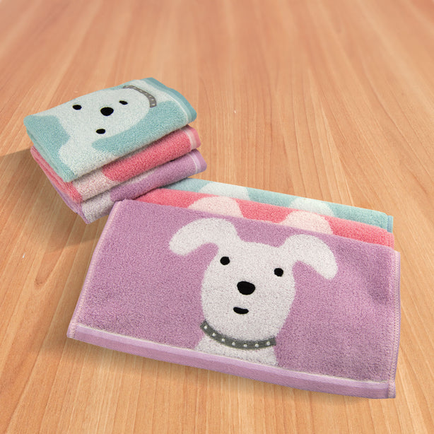 Milton Home Loopy Doggy Max II Face Towel With Loop, Set Of 3