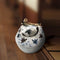 Tsuru Japanese Living Collection Tsukubai Artisanal Ceramic Water Fountain With Bamboo Ladle, N651-04A
