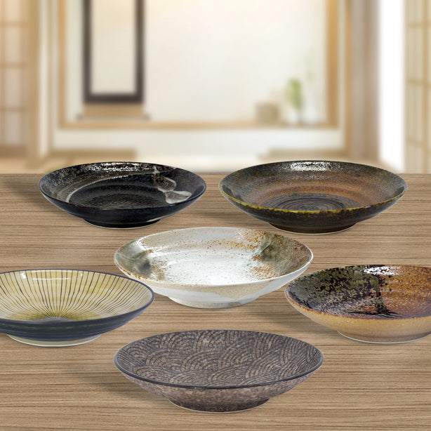 Tsuru Seasonal Japanese Tableware Collection 9.05 Inch Deep Plate, Sac104