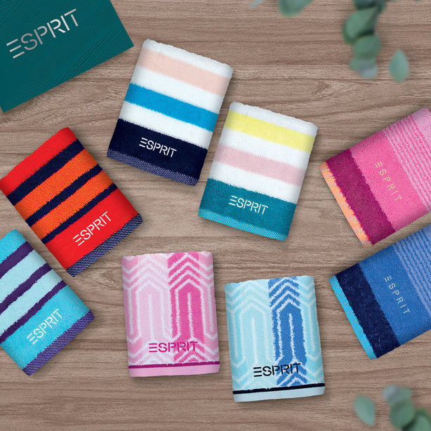 Esprit Balmy Bath Towel Gift Set, Navy Multi, Set Of 2