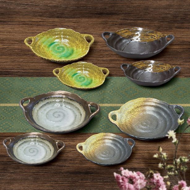 Tsuru Seasonal Japanese Tableware Collection Serving Dish With Handle, Sac312