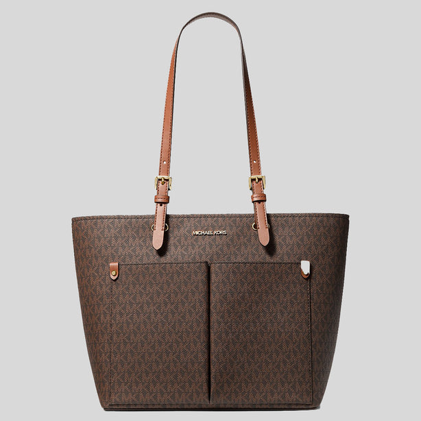 Michael Kors Jet Set Medium Logo Pocket Tote Bag Brown RS-35F3GTVT3B