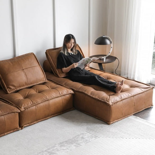 Asiades Leather Modular Sofa