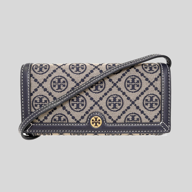 Tory Burch T Monogram Jacquard Wallet Crossbody Tory Navy RS-135846