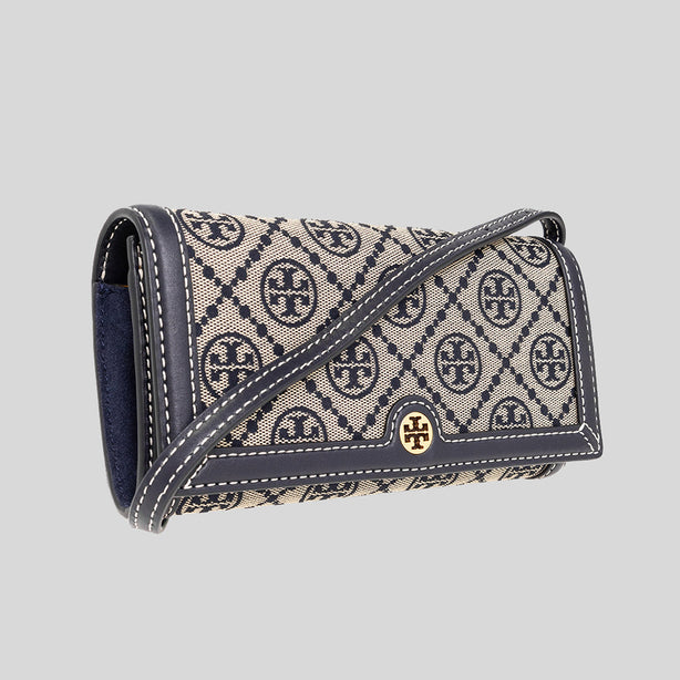 Tory Burch T Monogram Jacquard Wallet Crossbody Tory Navy RS-135846
