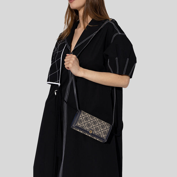 Tory Burch T Monogram Jacquard Wallet Crossbody Tory Navy RS-135846