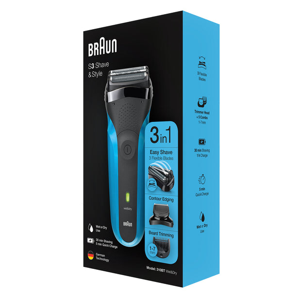 Braun Series 3 310BT 3-in-1 Wet & Dry Electric Shaver for Men Shave & Style