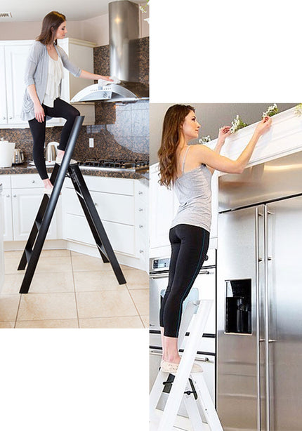 Ml24Bk Lucano Alum 4-Step Stool (Black)