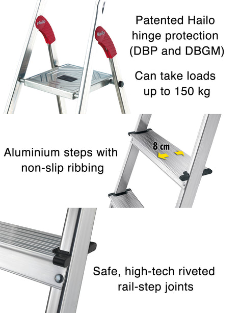 H8160-507 Hailo L60 Standardline 5 Steps Ladder