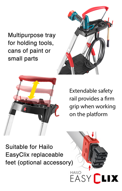 H8050-707 Hailo L100 Topline Safety Ladder 7 Steps