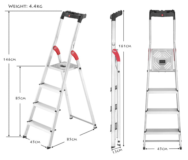 H8160-407 Hailo L60 Standardline 4 Steps Ladder