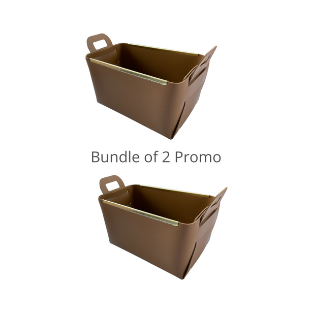 Vegan Leather Storage Basket