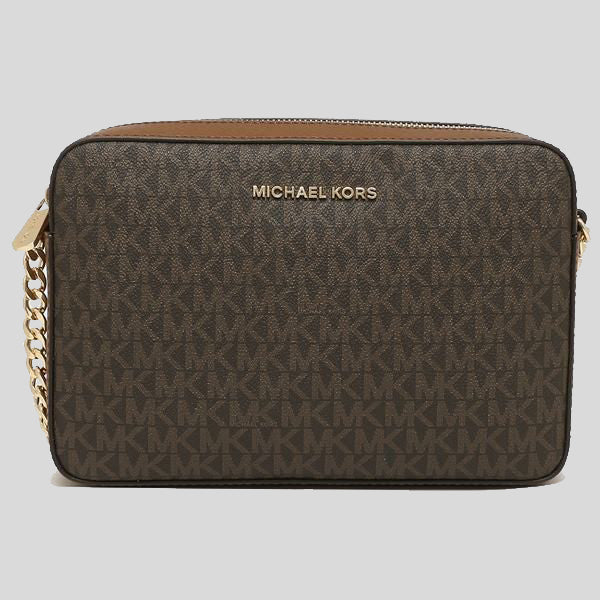 Michael Kors Jet Set Item Crossbody Bag In Signature Brown NEW LOGO RS-35F8GTTC3B
