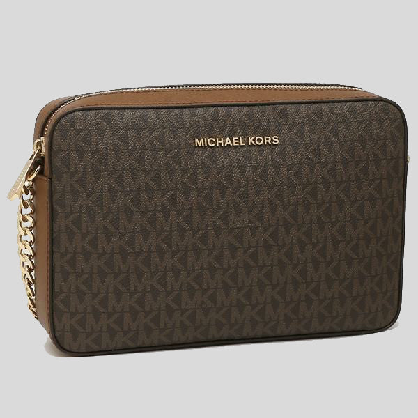 Michael Kors Jet Set Item Crossbody Bag In Signature Brown NEW LOGO RS-35F8GTTC3B