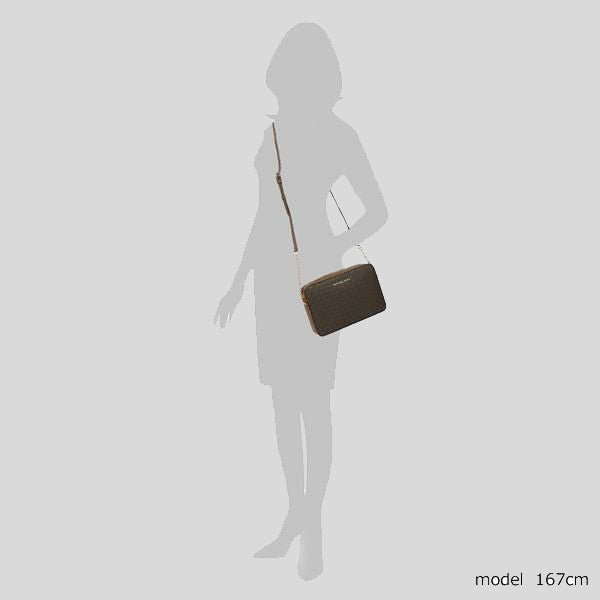 Michael Kors Jet Set Item Crossbody Bag In Signature Brown NEW LOGO RS-35F8GTTC3B