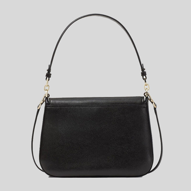 Kate Spade Staci Saffiano Leather Flap Shoulder Bag Black RS-K9324