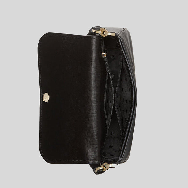 Kate Spade Staci Saffiano Leather Flap Shoulder Bag Black RS-K9324