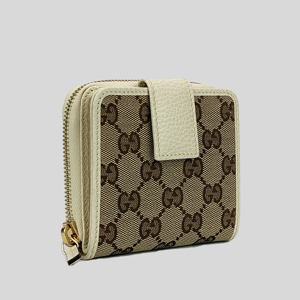 Gucci Women's Signature GG Small Bifold Wallet White RS-346056