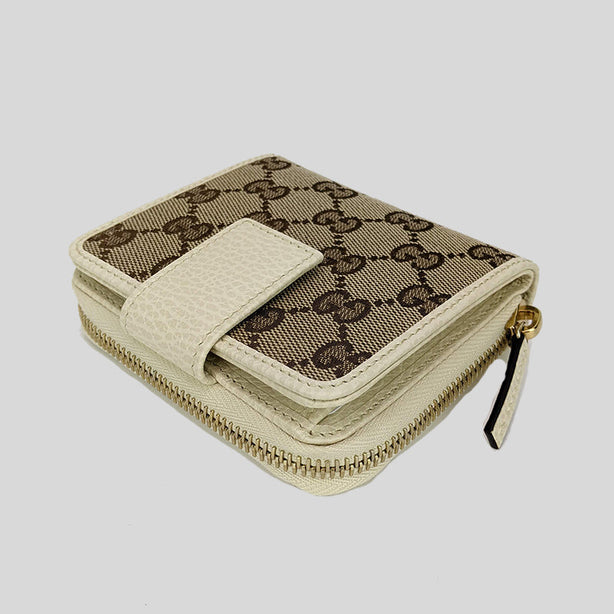 Gucci Women's Signature GG Small Bifold Wallet White RS-346056