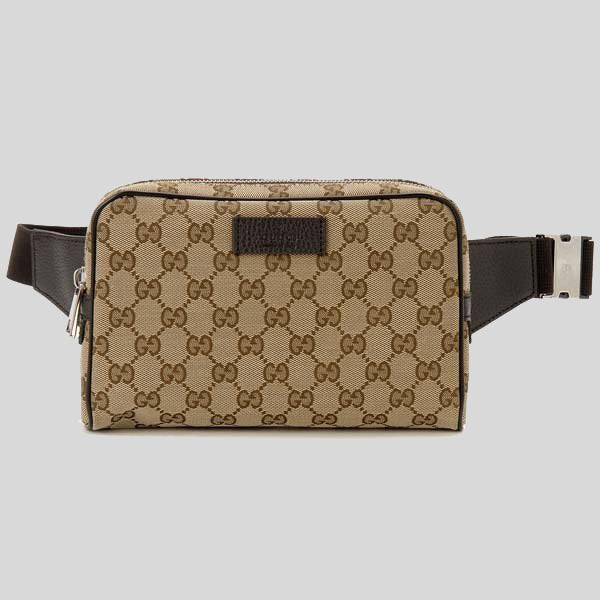 GUCCI Signature GG Canvas Unisex Waist Belt Bag Beige RS-449174