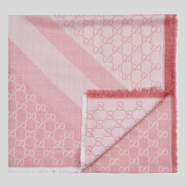 GUCCI Signature Logo GGWEB Scarf/Wrap Dusty Rose Pink RS-281942