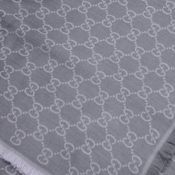 GUCCI Signature Logo GGWEB Scarf/Wrap Light Grey RS-281942