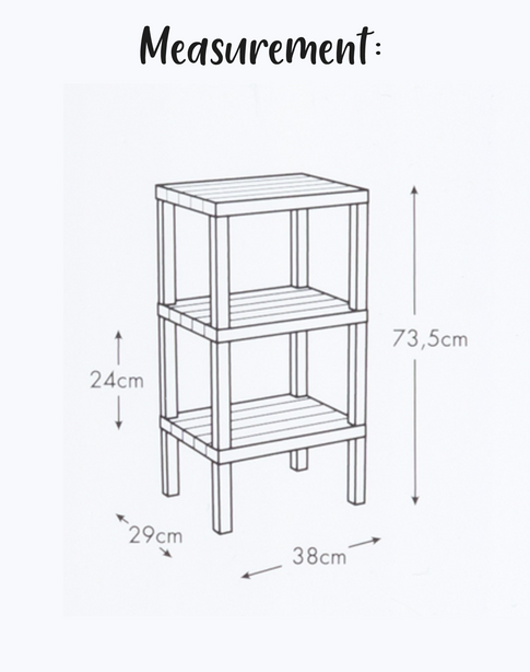 T4812.00 Tatay Rect. Rack 3 Levels Brown