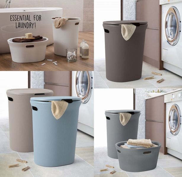 T0100.00 Tatay Laundry Hamper Baobab 40L (Blue Mist)