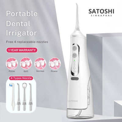 Satoshi Portable Dental Irrigator Dental Teeth Cleaner Electric Water flosser 4 Modes Teeth Cleaner