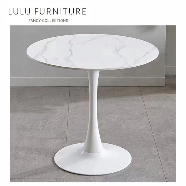 GRANDI Sintered Stone Round Table - White W80CM