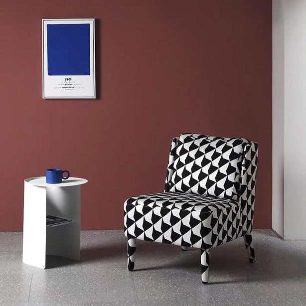 PLOVER Houndstooth Armchair - White Colour