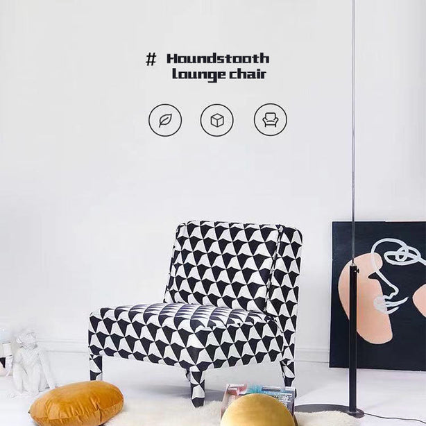 PLOVER Houndstooth Armchair - White Colour