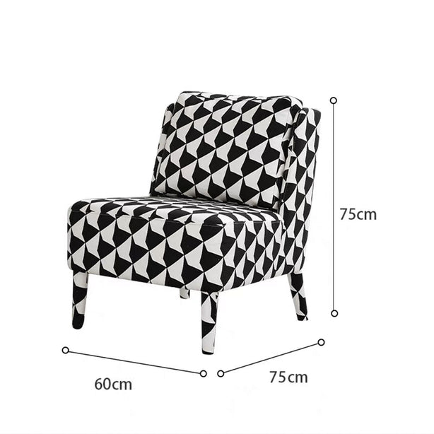 PLOVER Houndstooth Armchair - White Colour