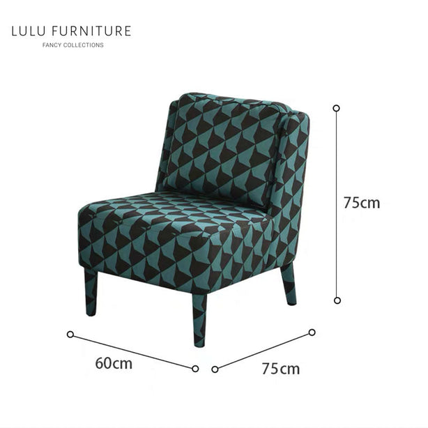PLOVER Houndstooth Armchair - Green Colour