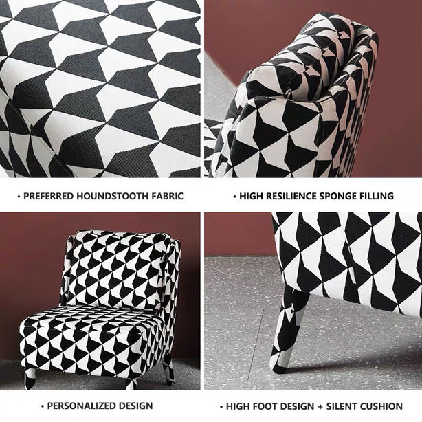 PLOVER Houndstooth Armchair - Green Colour