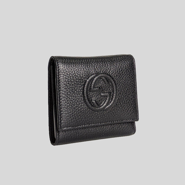 Gucci Soho Small Leather Trifold Wallet Black RS-598207