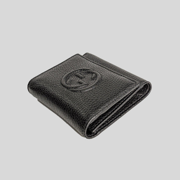 Gucci Soho Small Leather Trifold Wallet Black RS-598207