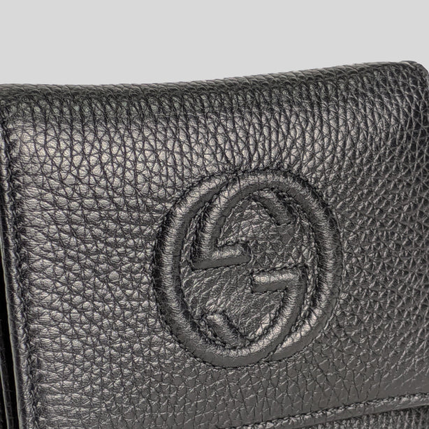 Gucci Soho Small Leather Trifold Wallet Black RS-598207