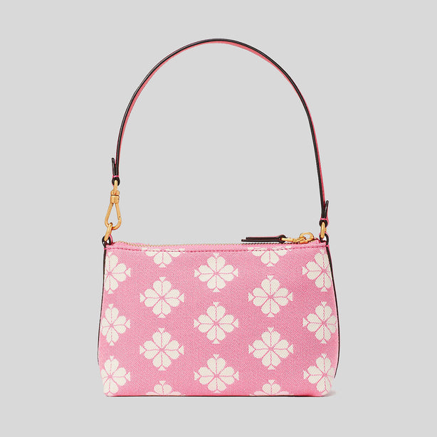 Kate Spade Spade Flower Two-tone Canvas East West Pochette Pom Pom Pink Multi RS-KC095