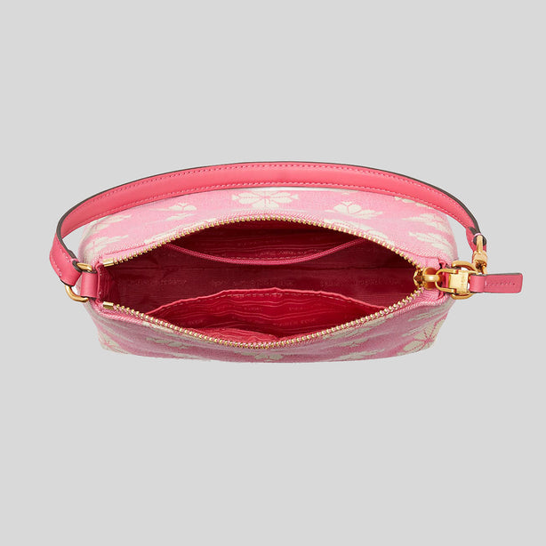 Kate Spade Spade Flower Two-tone Canvas East West Pochette Pom Pom Pink Multi RS-KC095
