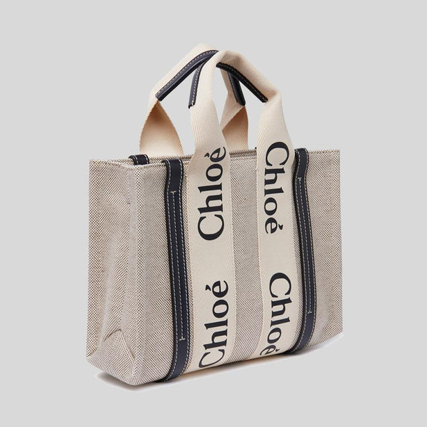 Chloe Small Woody Tote Bag White Blue RS-CHC22AS397I2691J